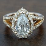 Halo Split Shank Diamond Engagement Ring in Rose Gold