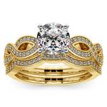 Infinity Engagement and Wedding Ring Bridal Set In Yellow Gold