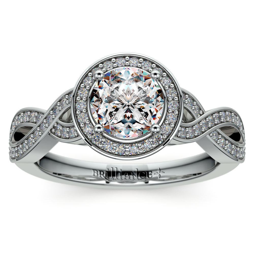 Infinity Diamond Engagement Ring In White Gold 1784