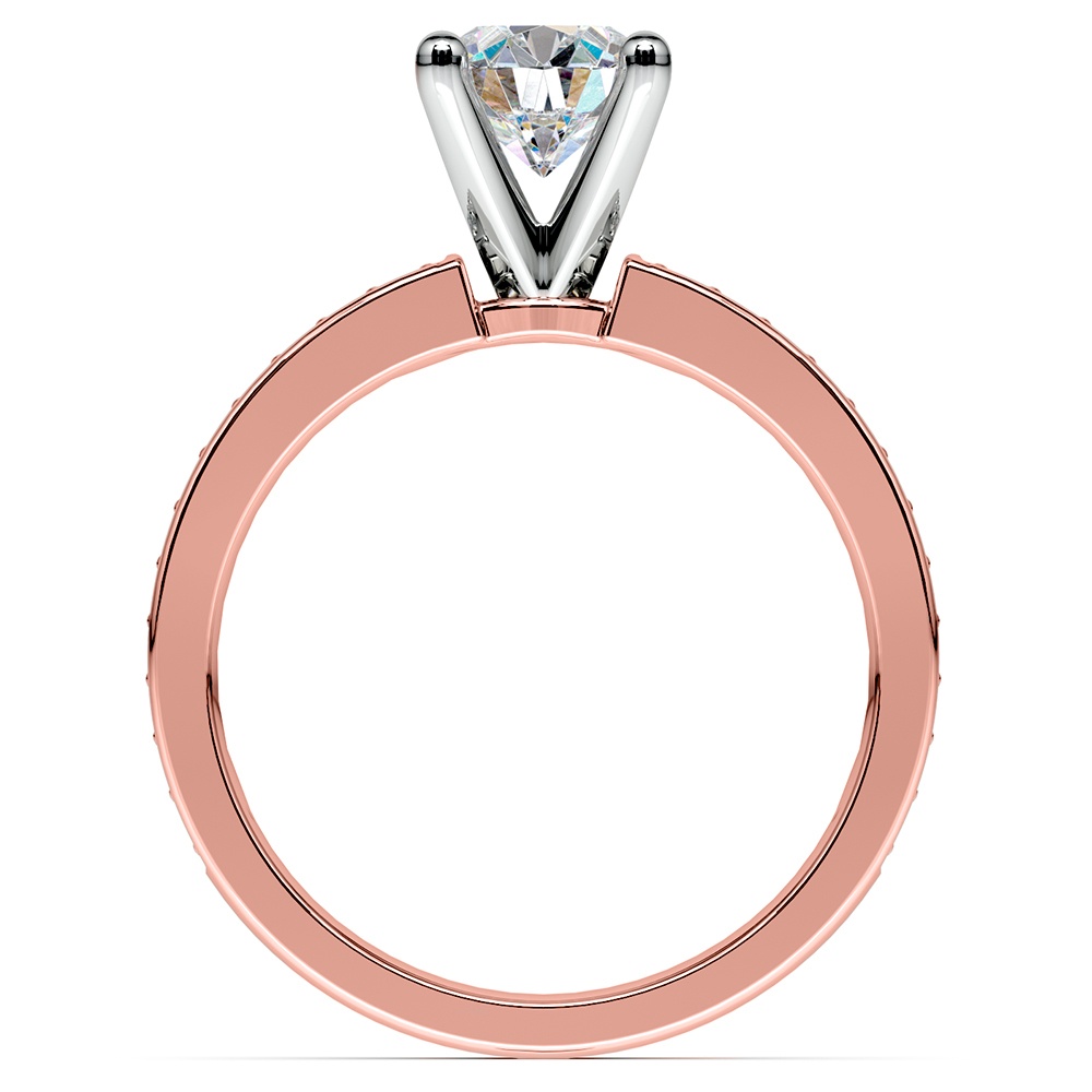 Pave Diamond Engagement Ring In Rose Gold 14 Ctw
