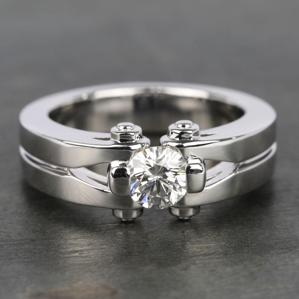 Solitaire Mens Engagement Ring | Perses Design | 1/2 ctw