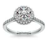 Platinum Delicate Halo Engagement Ring Setting