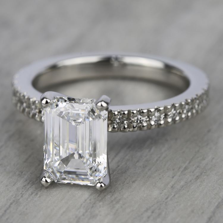 Petite Pave Diamond Engagement Ring in Platinum (1/3 ctw)