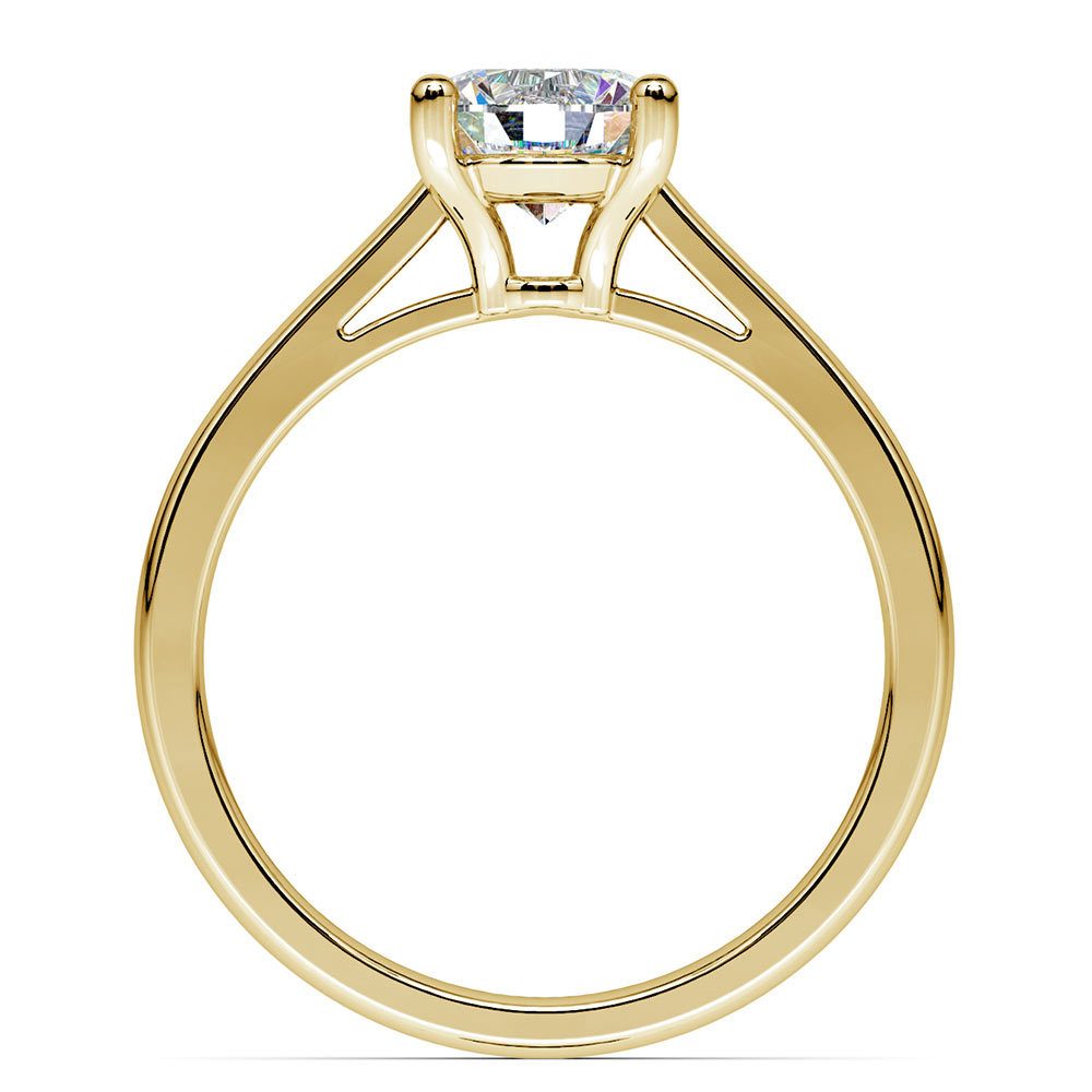 6mm Moissanite Solitaire Engagement Ring In Yellow Gold