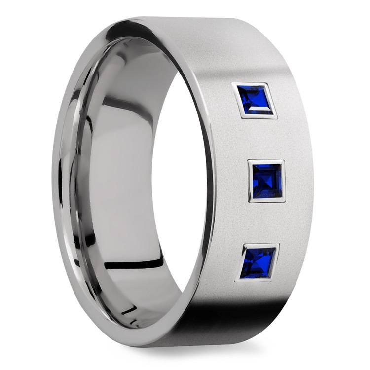 Saphirus - Sapphire & Titanium Mens Engagement Ring
