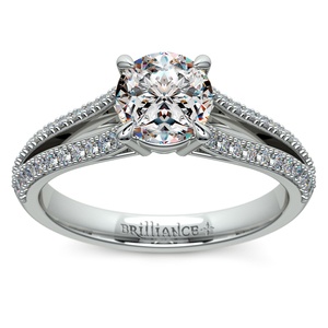 Split Shank Engagement Ring With Diamond Gallery In Platinum