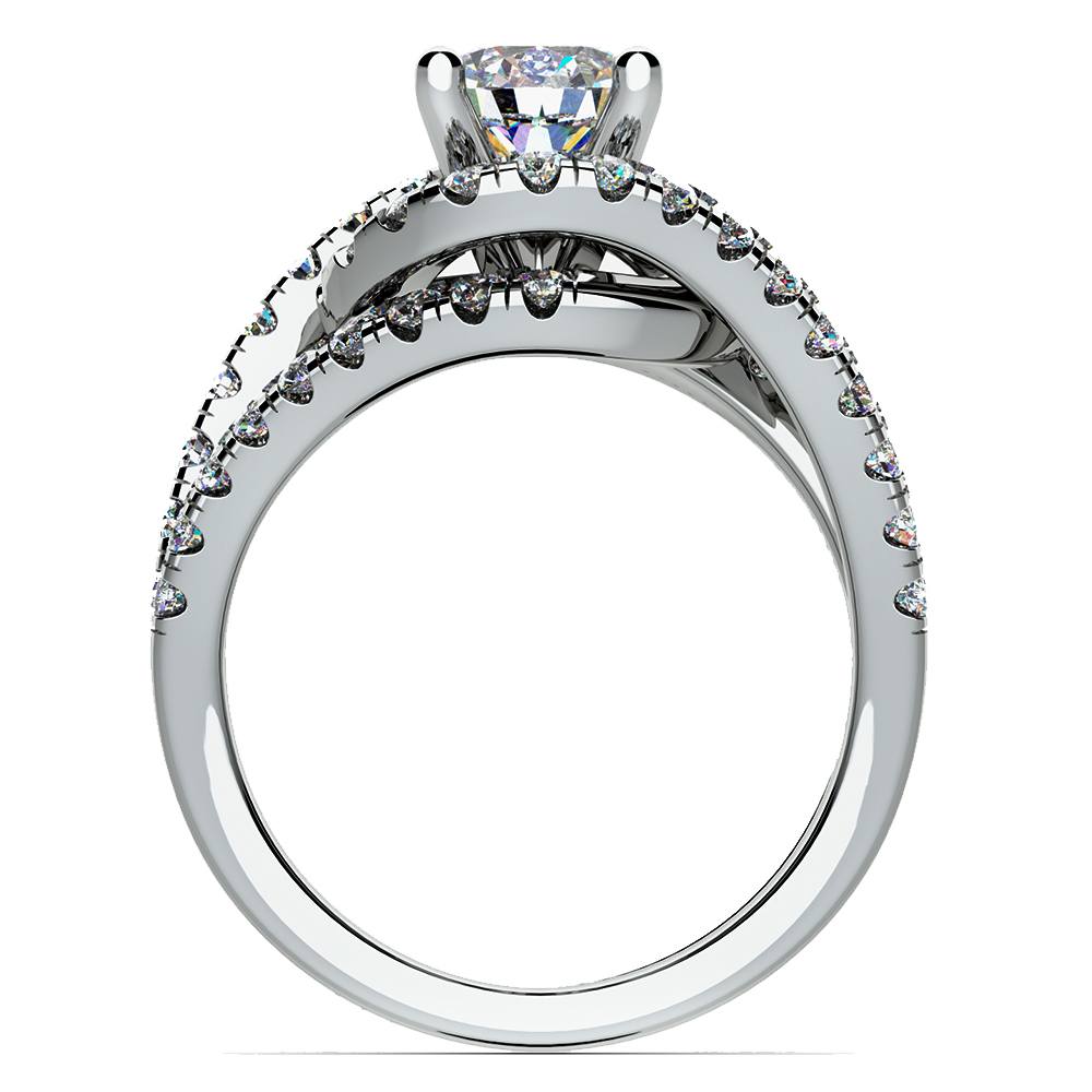 Wide Split Shank Engagement Ring Setting In Platinum