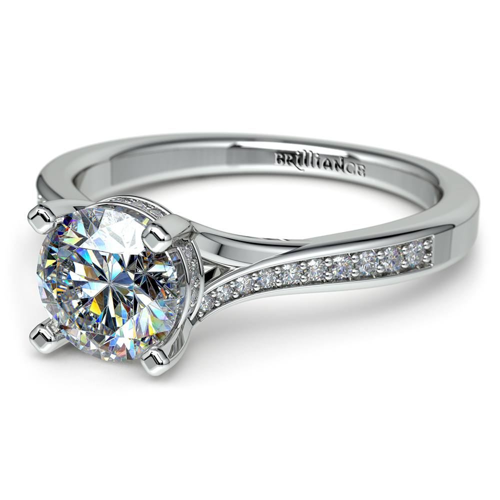 Diamond Gallery Engagement Ring - Split Shank Design