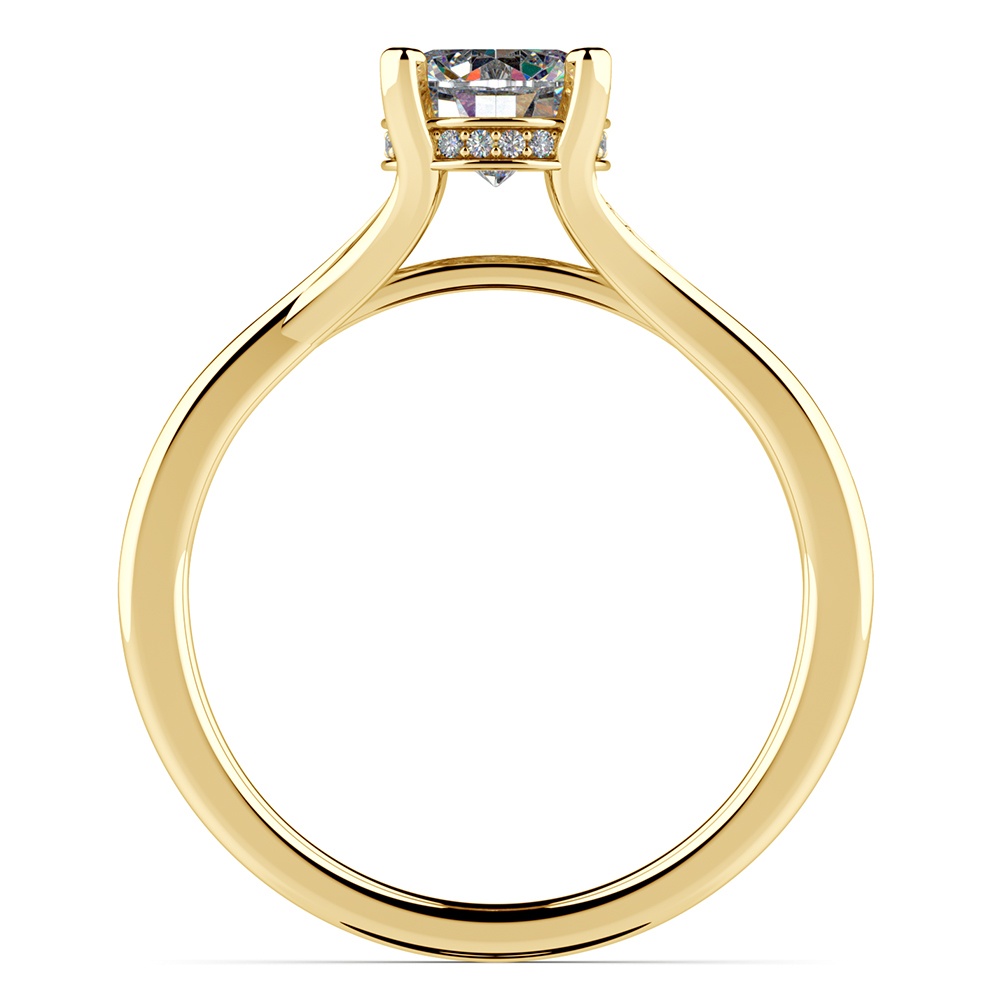 Split Shank Pave Diamond Ring Setting In Classic Gold