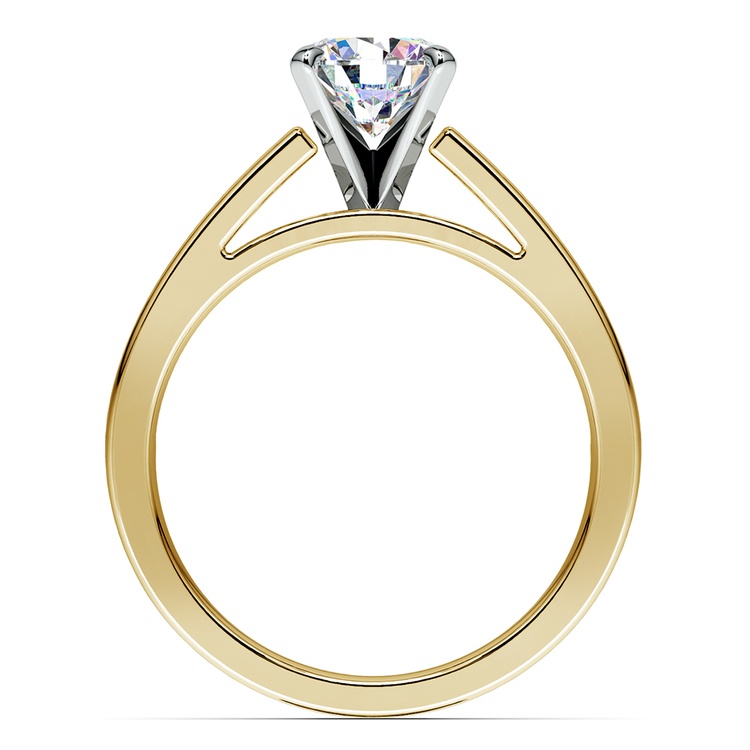 Split Shank Solitaire Engagement Ring In Yellow Gold 1921