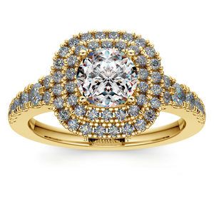 square gold diamond ring