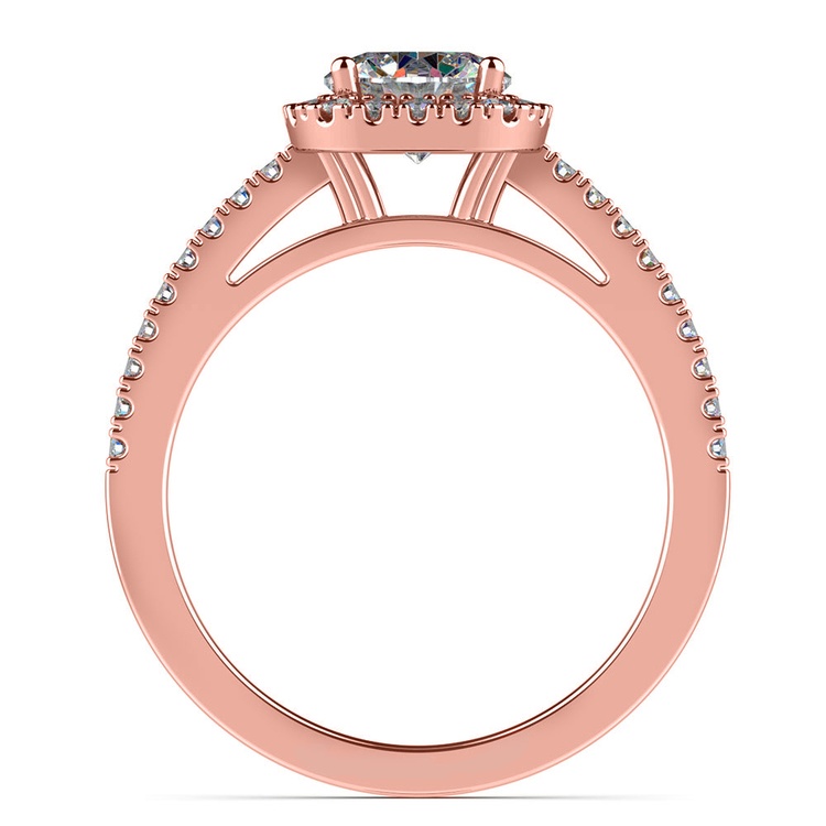 Square Halo Diamond Engagement Ring in Rose Gold (2/5 ctw)