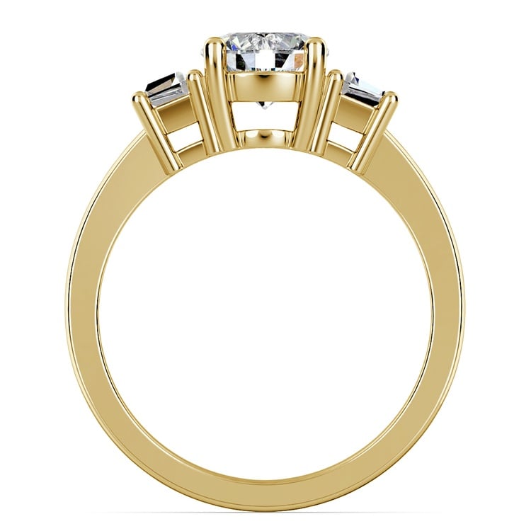 Trapezoid Diamond Engagement Ring in Yellow Gold (1/3 ctw)