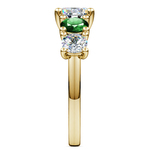 Trellis Emerald and Diamond Gemstone Engagement Ring in Yellow Gold