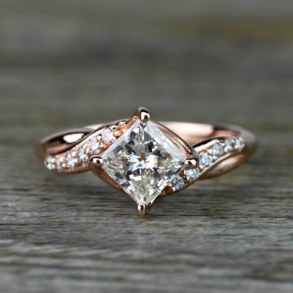 Twisted Vintage Diamond Ring Setting In Rose Gold