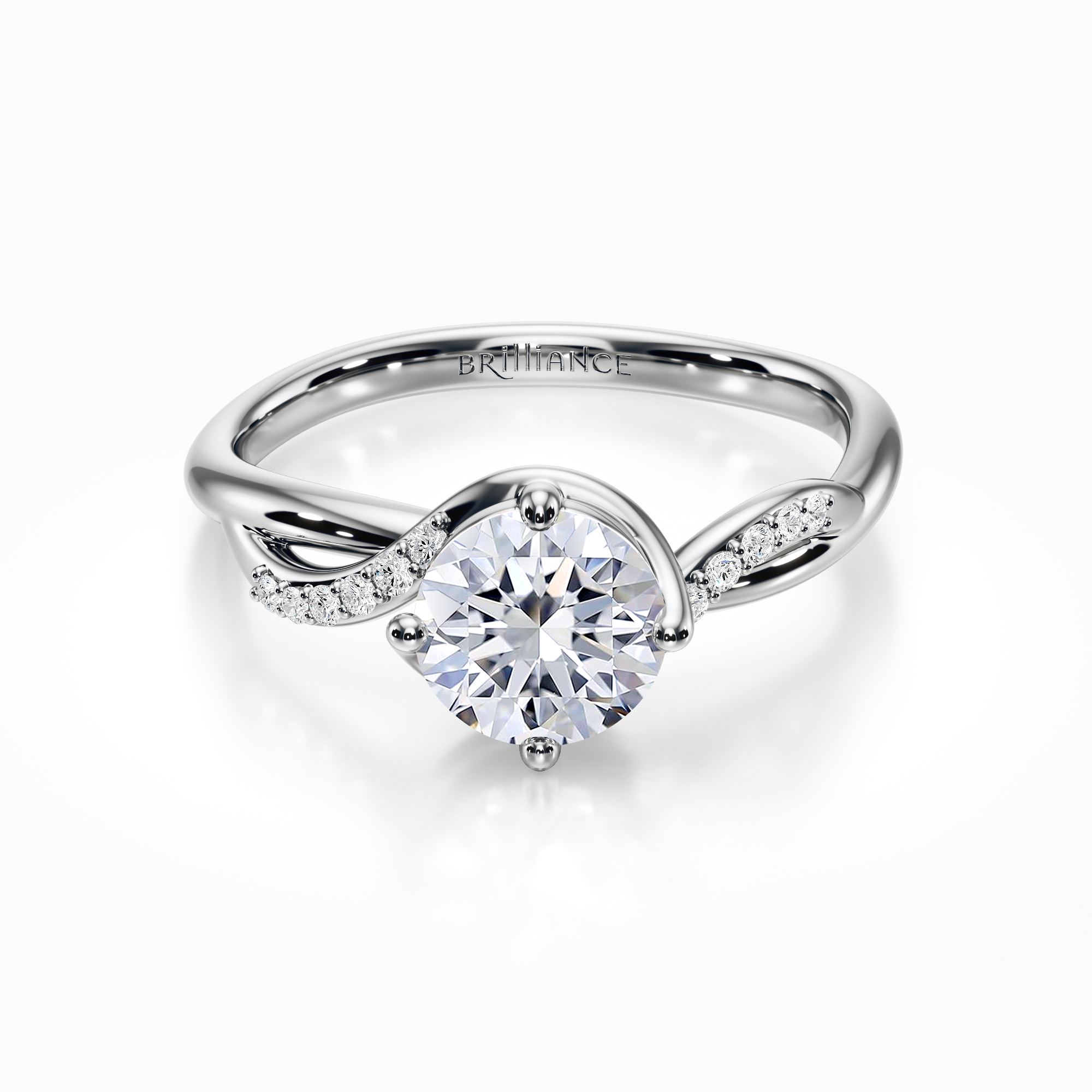 Twisted Vintage Diamond Ring Setting In White Gold