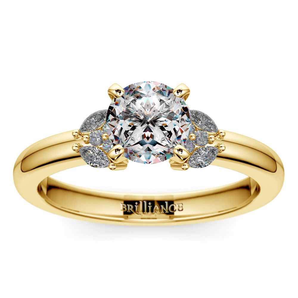 Diamond Cluster Engagement Ring | Yellow Gold