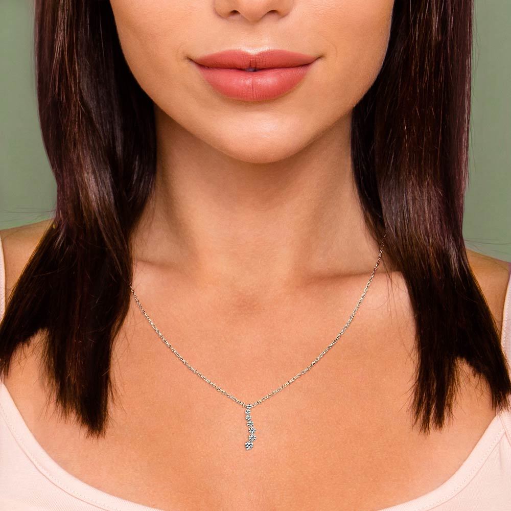 diamond journey necklace white gold