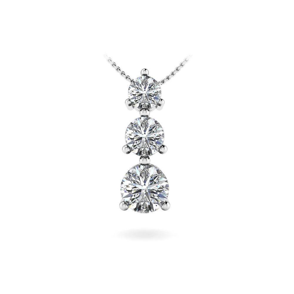 3 diamond pendant necklace