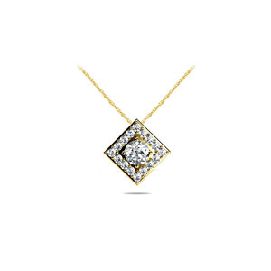 square diamond pendant yellow gold