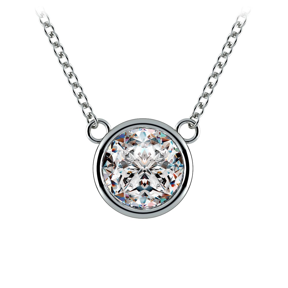 2 Carat Platinum Diamond Bezel Necklace