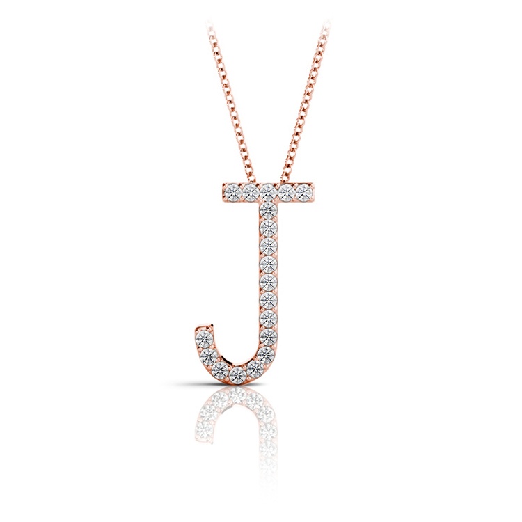 Diamond Initial Necklace - J