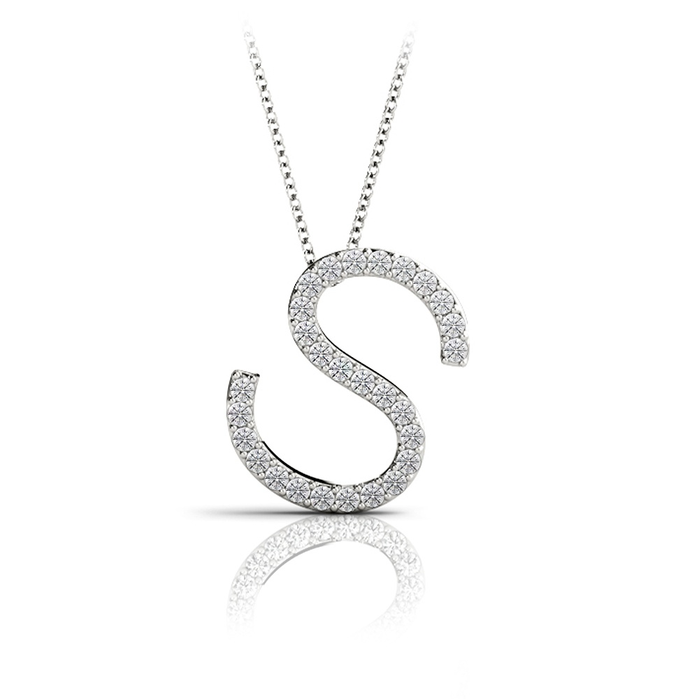 diamond initial s pendant