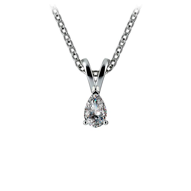 1 4 Ctw Pear Shaped Diamond Pendant Necklace In Platinum