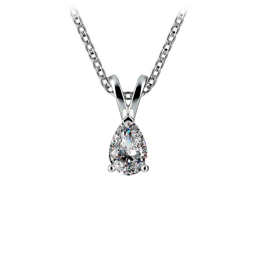 Gorgeous Pear Shaped Diamond Necklace In White Gold (1/3 Ctw)