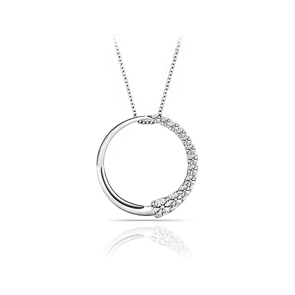 necklace circle diamonds