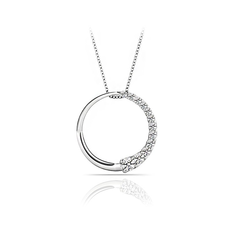 circle necklace with diamonds