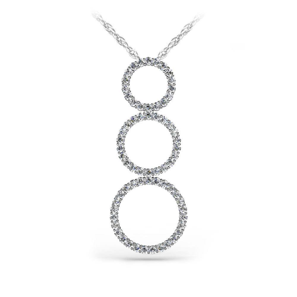 triple circle diamond pendant