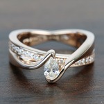 Floating Halo Pear Diamond Engagement Ring