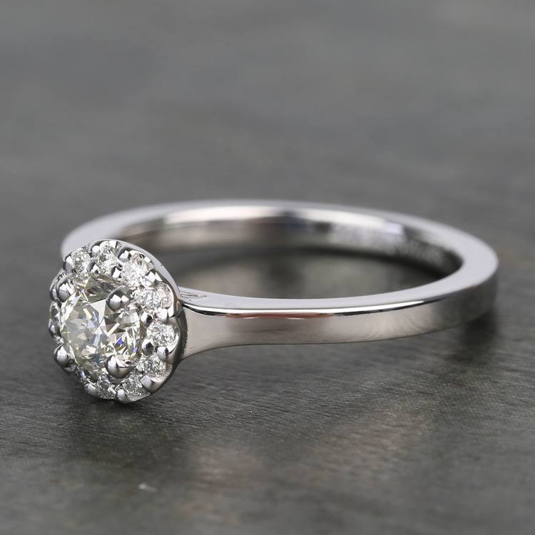 0.40 Carat Diamond Ring With Halo In White Gold