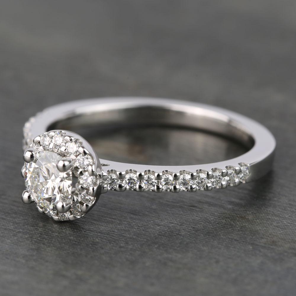 Flawless Round Halo Diamond Engagement Ring (0.50 Carat)