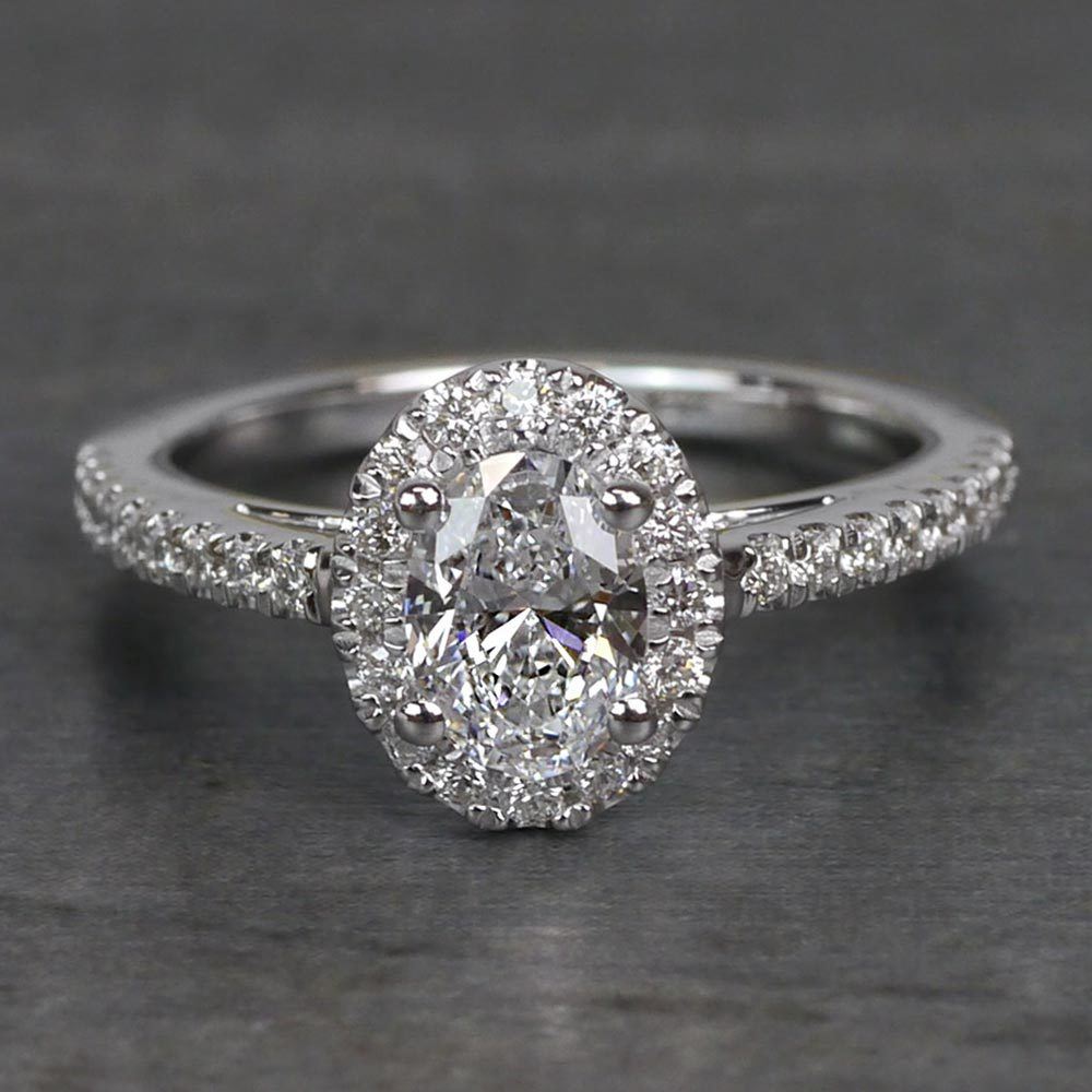 floating oval diamond ring