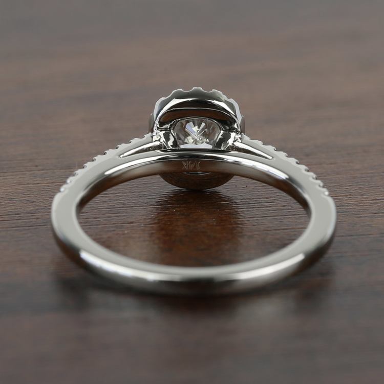 1.00 Carat Floating Halo Cushion Loose Diamond Engagement Ring