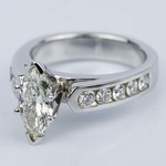 1.06 Carat Marquise Cathedral Diamond Ring with Channel Setting
