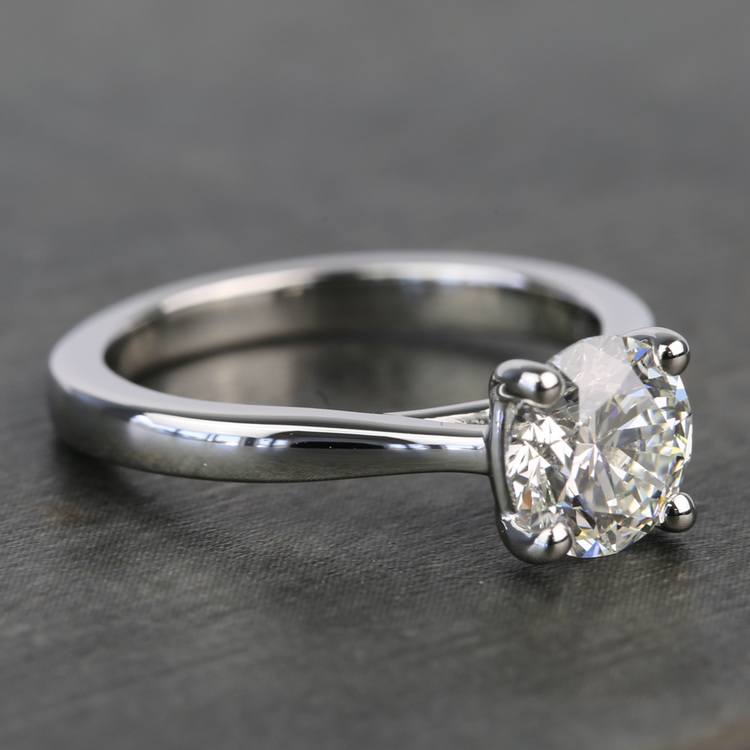 1.20 Carat Round Diamond Taper Solitaire Engagement Ring