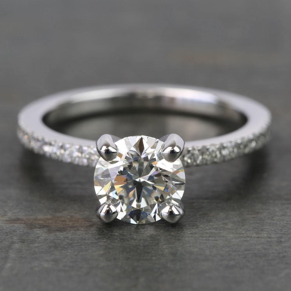 1.26 Carat Diamond Petite Pave Ring In White Gold