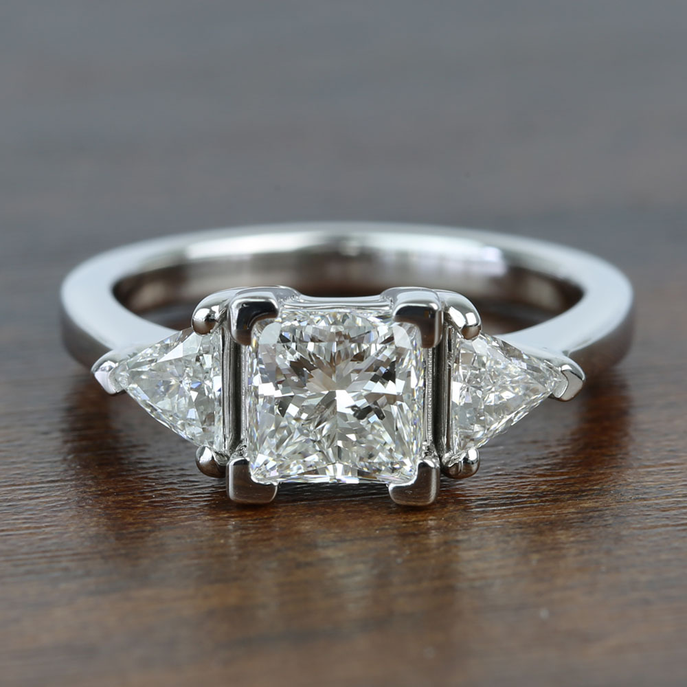 1.50 Carat Trillion Princess Diamond Engagement Ring