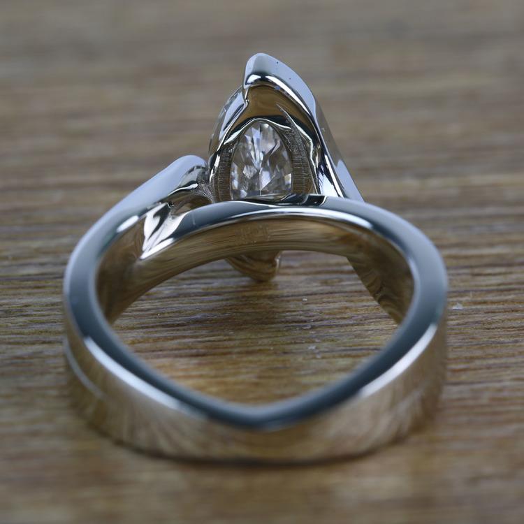 1.66 Carat Marquise Bezel Diamond Bridge Engagement Ring