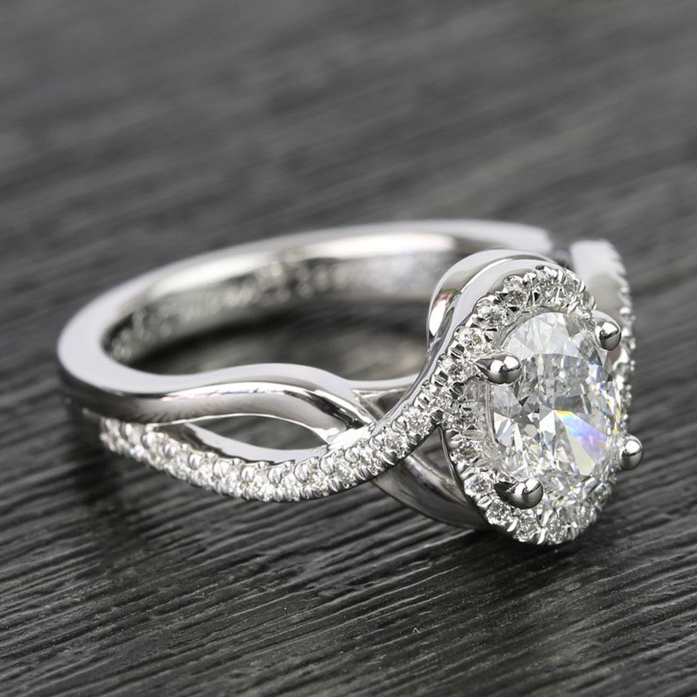 1 Carat Oval Diamond Bypass Engagement Ring