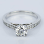 1 Carat Diamond Cathedral Engagement Ring in White Gold