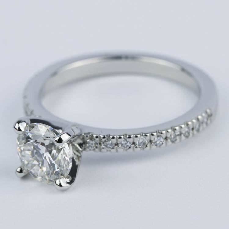1 Carat Diamond Ring with Platinum Pave Setting