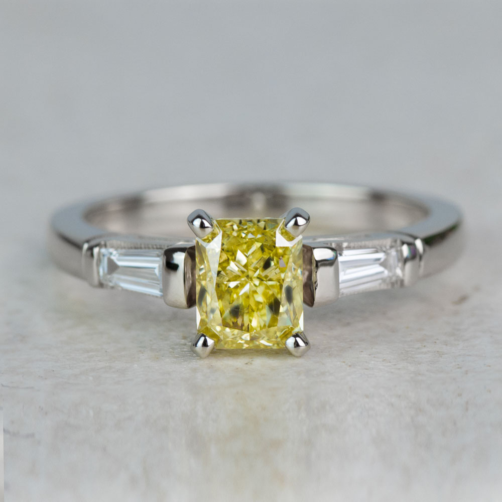 small yellow diamond ring