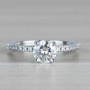 1 Carat Cushion Halo Diamond Engagement Ring