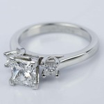 3 Stone Princess Cut Diamond Ring In Platinum | 1 Carat