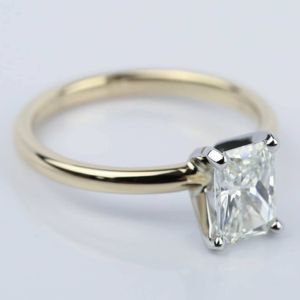 Radiant Cut Engagement Ring In Yellow Gold (One Carat)