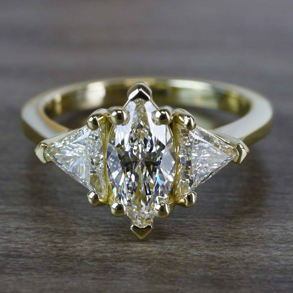 marquise diamond with trillion side diamonds